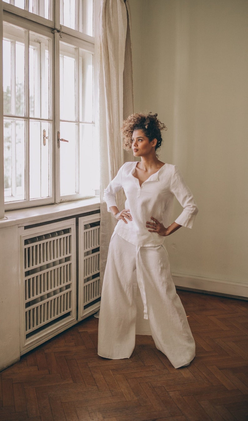 Linen Wide-Leg Trousers – Flowing Comfort & Minimal Ease