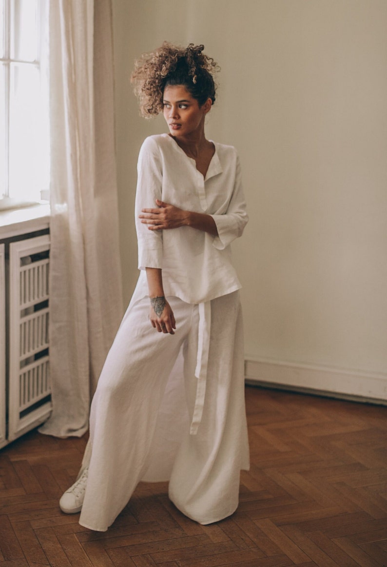 Linen Wide-Leg Trousers – Flowing Comfort & Minimal Ease