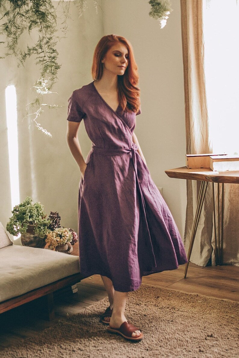 Wrap Linen Dress – Lightweight Comfort & Effortless Elegance
