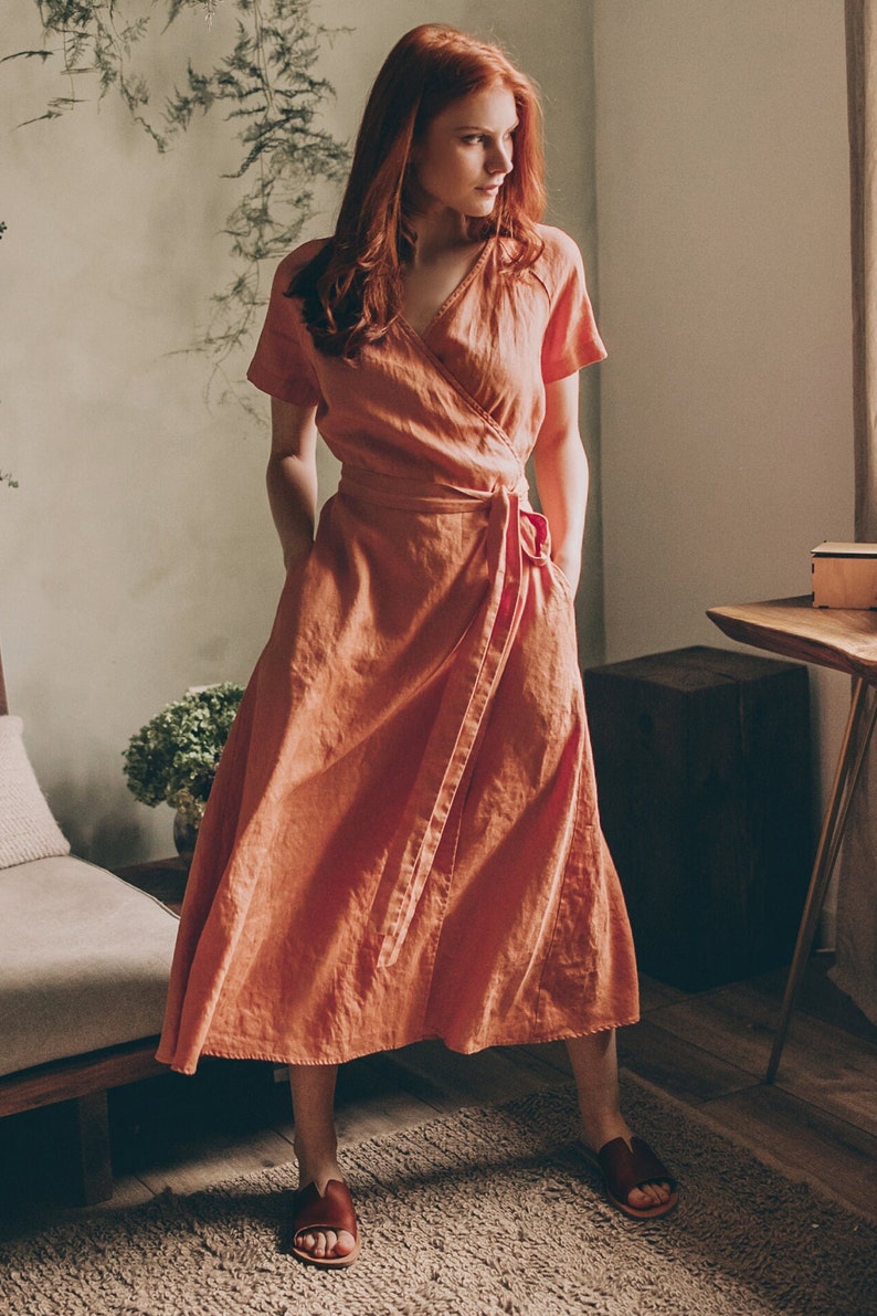 Wrap Linen Dress – Lightweight Comfort & Effortless Elegance