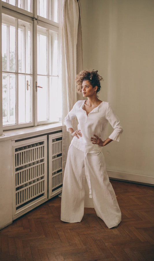 Linen Wide-Leg Trousers – Flowing Comfort & Minimal Ease