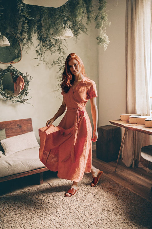 Wrap Linen Dress – Lightweight Comfort & Effortless Elegance